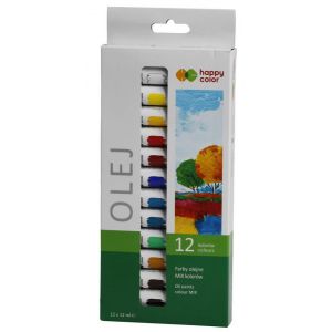 Farby olejne Happy Color, 12 kolorów x 12ml